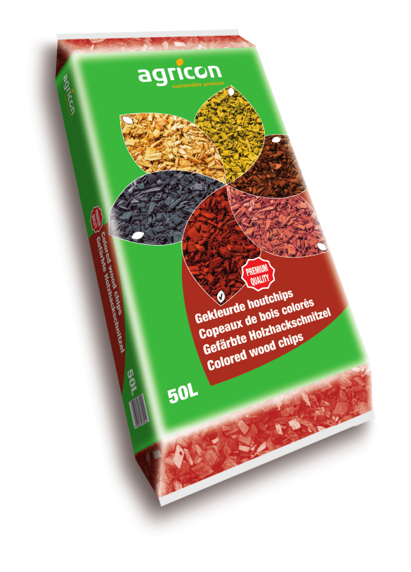 Holzhackschnitzel Rot 50L